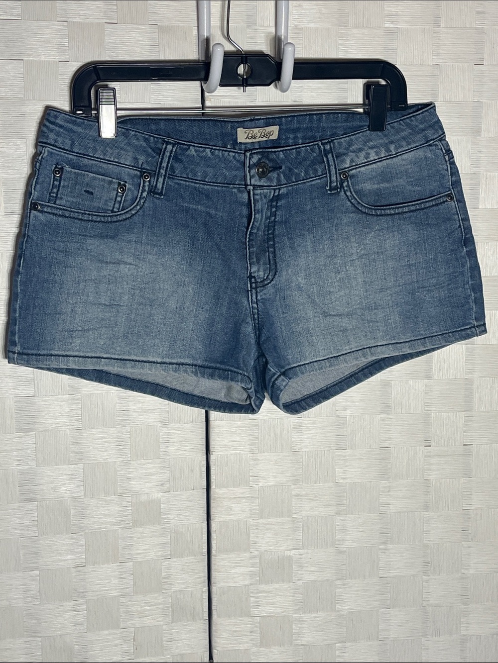 BeBop Medium Blue Denim Low-Rise Short Shorts
